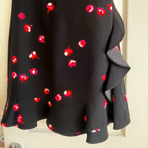 Kate Spade New York Florals Ruffle Dress, Peter Pan collar, cap sleeves, size 0 - Picture 4 of 9